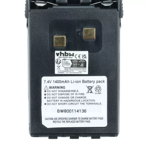 VHBW Radio Battery BLO-004, BLO-007, BLO-001 - 1400 mAh 7.4 V Li-Ion