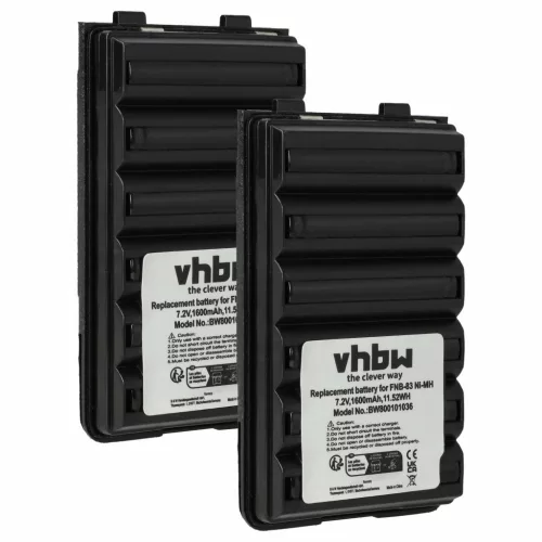 VHBW Radio Akku FNB-64H, FNB-57, FNB-64, FNB-83, AAJ66X001 - 1600 mAh 7,2 V NiMH
