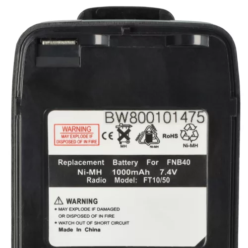 VHBW Radio Battery FNB-41, FNB-40 - 1000 mAh 7.4 V NiMH