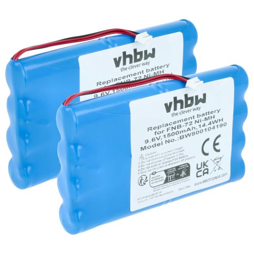 VHBW Radio Battery FNB-72xh, FNB-72xx, FNB-72x, FNB-72xe, FNB-85, FNB-72 - 1500 mAh 9.6 V NiMH