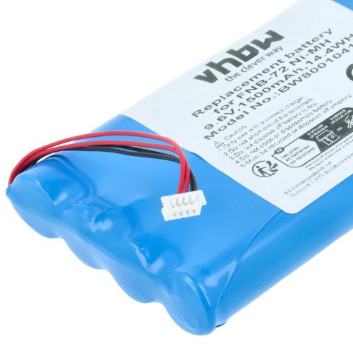 VHBW Radio Battery FNB-72xh, FNB-72xx, FNB-72x, FNB-72xe, FNB-85, FNB-72 - 1500 mAh 9.6 V NiMH