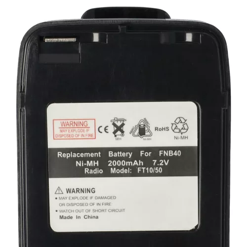 VHBW Radio Battery FNB-V47IS, FNB-V49, FNB-47H, FNB-47, FNB-V47 - 2000 mAh 7.2 V NiMH