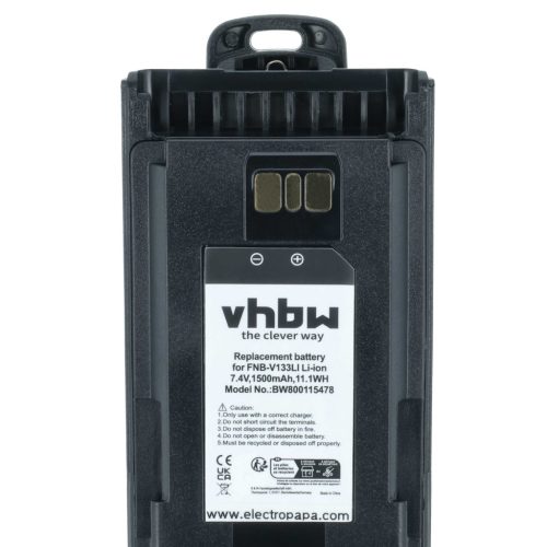 VHBW Rádió Akkumulátor AAJ67X001 - 1500 mAh 7,4 V Li-Ion