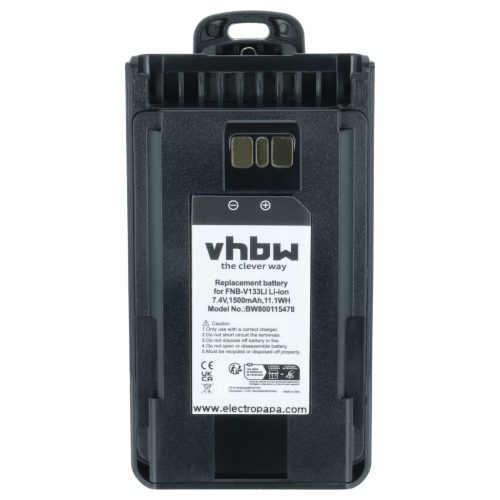 VHBW Rádió Akkumulátor AAJ67X001 - 1500 mAh 7,4 V Li-Ion