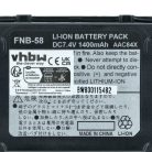 VHBW Rádió Akkumulátor FNB-58, FNB-80Li, FNB-58Li, FNB-80 - 1400 mAh 7,4 V Li-Ion