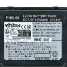 VHBW Radio Battery FNB-58, FNB-80Li, FNB-58Li, FNB-80 - 1400 mAh 7.4 V Li-Ion