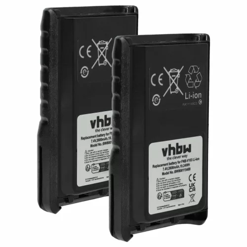 VHBW Radio Battery FNB-V103, FNB-V104, FNB-V103LI, FNB-V104LI - 2600 mAh 7.4 V Li-Ion