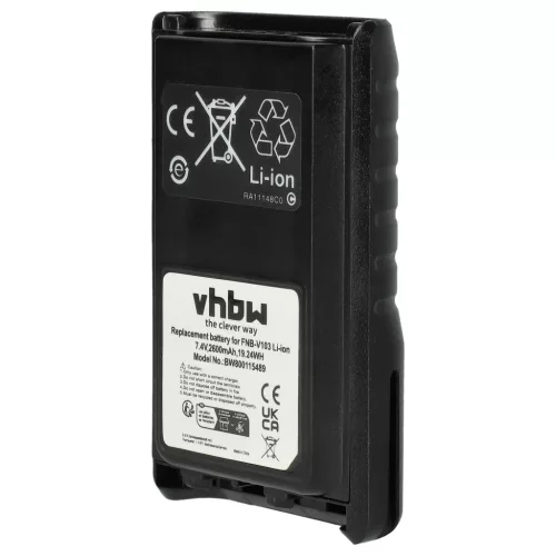 VHBW Radio Battery FNB-V103, FNB-V104, FNB-V103LI, FNB-V104LI - 2600 mAh 7.4 V Li-Ion