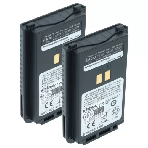 VHBW Radio Battery SBR-26LI, SBR-28, SBR-25LI, SBR-28Li - 1750 mAh 7.4 V Li-Ion
