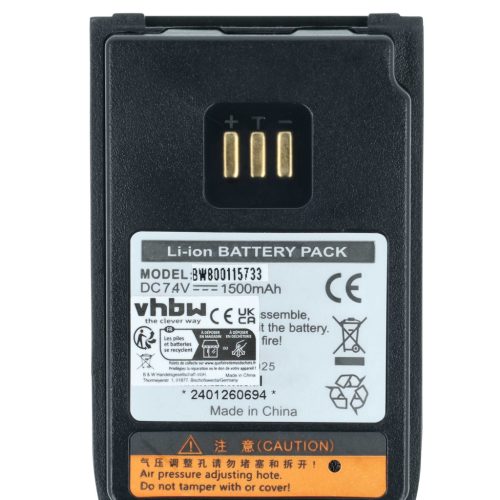VHBW Radio Battery BL1502, BL2010 - 1500 mAh 7.4 V Li-Ion