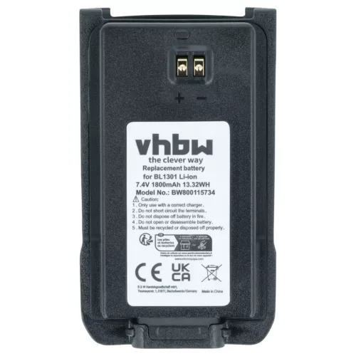 VHBW Radio Akku BL2407, BL1301, BL1719 - 1800 mAh 7,4 V Li-Ion