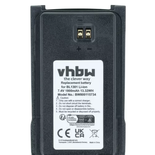 VHBW Radio Akku BL2407, BL1301, BL1719 - 1800 mAh 7,4 V Li-Ion