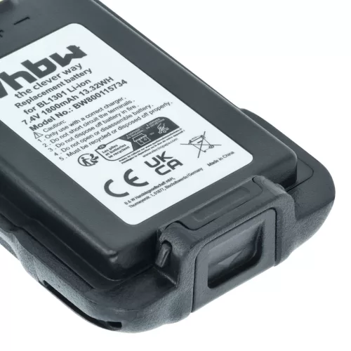 VHBW Radio Akku BL2407, BL1301, BL1719 - 1800 mAh 7,4 V Li-Ion