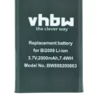VHBW Radio Akku BL2009 - 2000 mAh 3,7 V Li-Ion