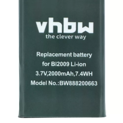 VHBW Radio Akku BL2009 - 2000 mAh 3,7 V Li-Ion