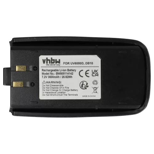 VHBW Radio Akku UV8000D, DB10 - 3600 mAh 7,2 V Li-Ion