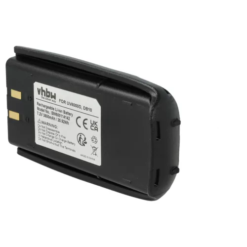 VHBW Radio Akku UV8000D, DB10 - 3600 mAh 7,2 V Li-Ion