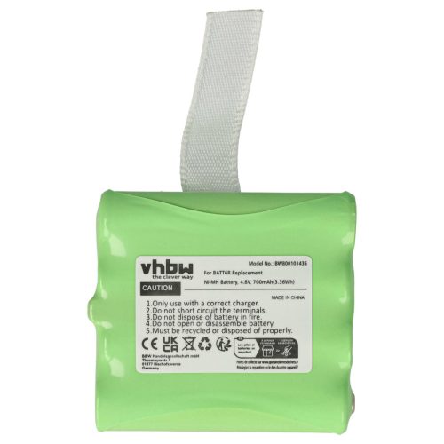 VHBW Radio Battery BATT6R, BATT-6R - 700 mAh 4.8 V NiMH
