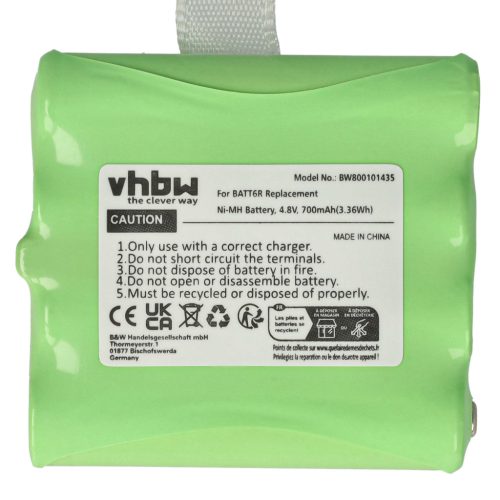 VHBW Radio Battery BATT6R, BATT-6R - 700 mAh 4.8 V NiMH