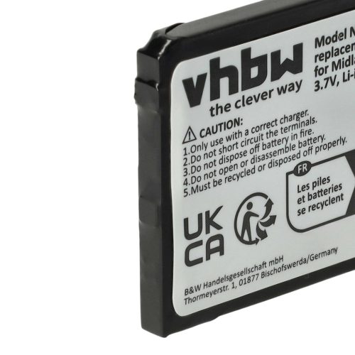 VHBW Radio Battery Alan FB-777 - 700 mAh 3.7 V Li-Ion