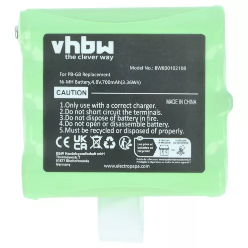 VHBW Radio Battery PB-G8 - 700 mAh 7.4 V NiMH