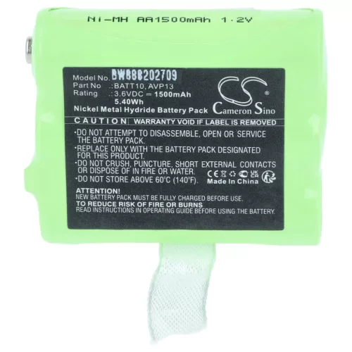 VHBW Radio Battery PB-X7, BATT10, AVP13 - 1500 mAh 3.6 V NiMH