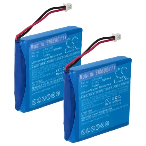 VHBW Radio Akku ICP083448, JHHY903448A - 2000 mAh 3,7 V Li-Polymer