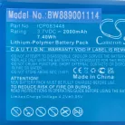 VHBW Radio Akku ICP083448, JHHY903448A - 2000 mAh 3,7 V Li-Polymer