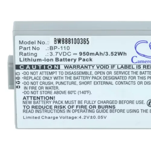 VHBW Videokamera Akku Canon BP-110 - 950 mAh 3,7 V Li-Ion