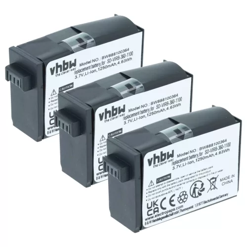 VHBW Camcorder Battery 010-12521-40, 360-00106-00 - 1250 mAh 3.8 V Li-Ion