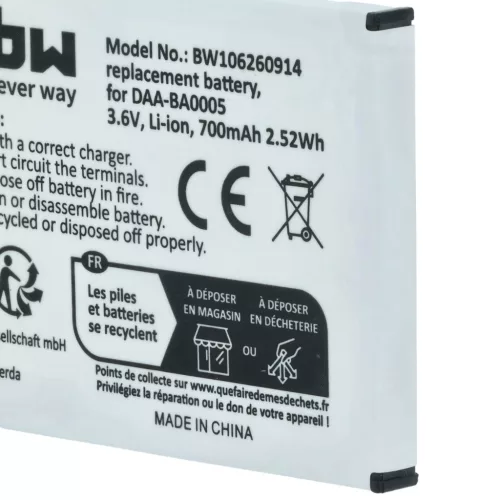 VHBW MP3-Player Akku Creative - 700 mAh 3,7 V Li-Ion