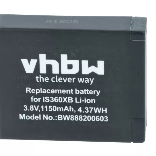 VHBW Akku Insta360 PL903135VT, PL903135VT-S01 - 1150 mAh 3,8 V Li-Ion