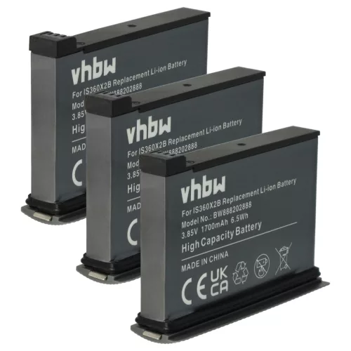 VHBW Battery Insta360 CINOSBT, CINOSBT/A - 1700 mAh 3.85 V Li-Ion