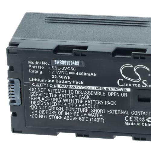 VHBW Video Camera Battery SSL-50, SSL-70 - 4400 mAh 7.4 V Li-Ion