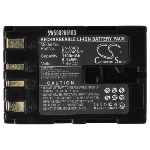 VHBW Video Camera Battery BN-V416, BN-V416U, BN-V428, BN-V408, BN-V408U - 900 mAh 7.2 V Li-Ion