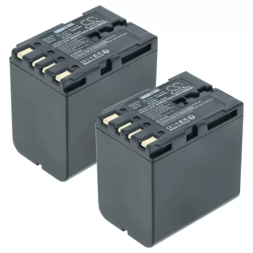 Videocamera 2x Battery replaces JVC BN-V428U, BN-V428, BN-V438U, BN-V438 - 3300 mAh 7.4 V Li-Ion