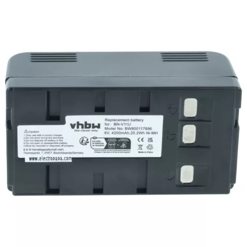 2x Akku ersetzt JVC BN-V22U, BN-V20, BN-V25, BN-V24U, BN-V22, BN-V20US, BN-V20U - 4200mAh, 6V, NiMH