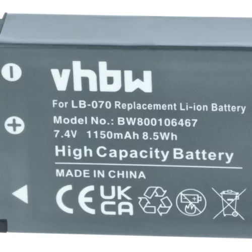 VHBW Akku Kodak LB-070 - 1150 mAh 7,4 V Li-Ion