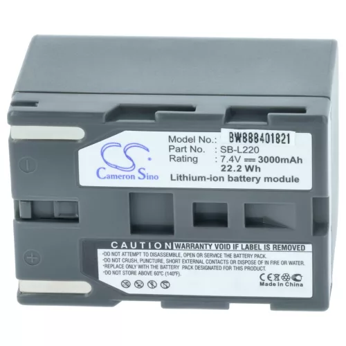 VHBW Akku Samsung SB-L70R, SB-L70A, SB-L70, SB-LS70AB, SB-L220, SB-L110 - 3000 mAh 7,4 V Li-Ion