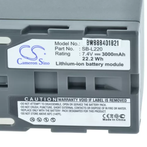 VHBW Akku Samsung SB-L70R, SB-L70A, SB-L70, SB-LS70AB, SB-L220, SB-L110 - 3000 mAh 7,4 V Li-Ion