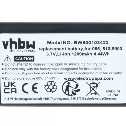VHBW Videokamera Akku Liquid Image 510-9900, 055 - 1200 mAh 3,7 V Li-Ion