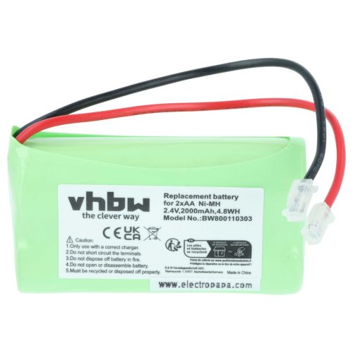 VHBW Univerzális Akkumulátor AA Mignon 2x - 2000 mAh 2,4 V NiMH
