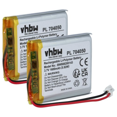 VHBW Akku Fatboy PN704050 - 1600 mAh 3,7 V Li-Polymer