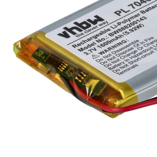 VHBW Akku Fatboy PN704050 - 1600 mAh 3,7 V Li-Polymer
