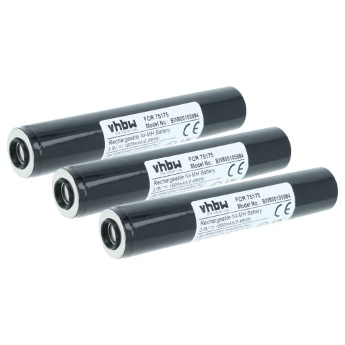 VHBW Flashlight Battery Pelican Streamlight 75175, 75375 - 1800 mAh 3.6 V NiMH
