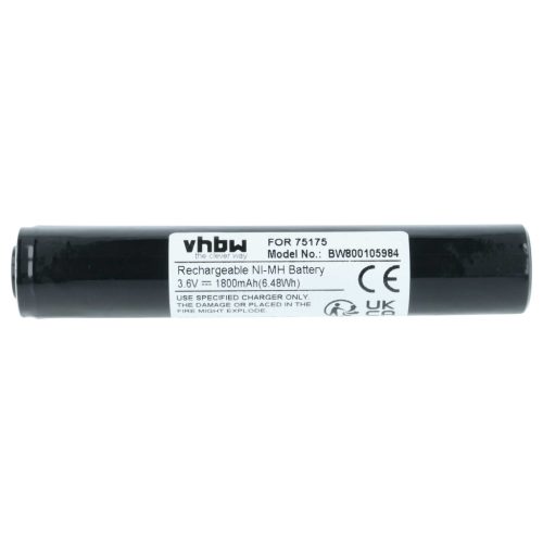 VHBW Flashlight Battery Pelican Streamlight 75175, 75375 - 1800 mAh 3.6 V NiMH