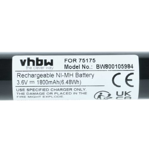 VHBW Flashlight Battery Pelican Streamlight 75175, 75375 - 1800 mAh 3.6 V NiMH
