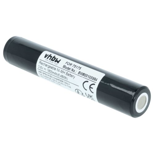 VHBW Flashlight Battery Pelican Streamlight 75175, 75375 - 1800 mAh 3.6 V NiMH