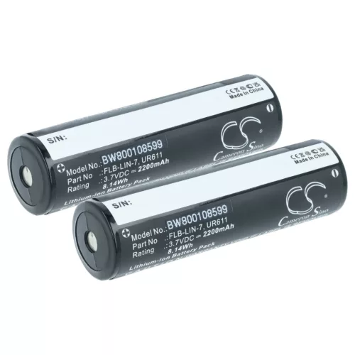 VHBW Taschenlampenakku FLB-LIN-7, UR611 - 2200 mAh 3,7 V Li-Ion