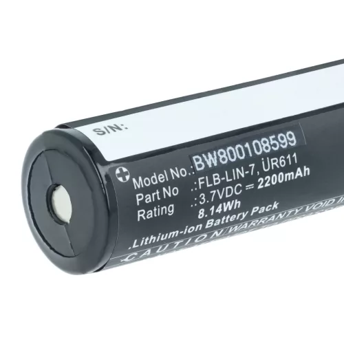 VHBW Taschenlampenakku FLB-LIN-7, UR611 - 2200 mAh 3,7 V Li-Ion
